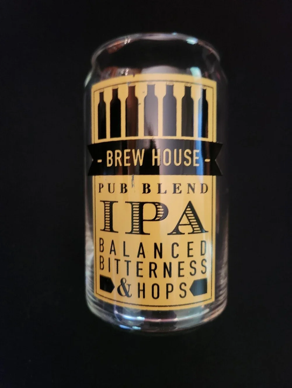 Brew House IPA Pub Blend Glass - Yellow & Black